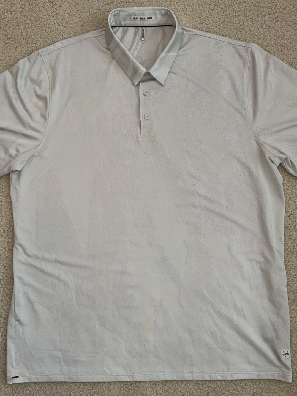 Sun Day Red Light Gray Short Sleeve Men's Polo Shirt Size XXL
